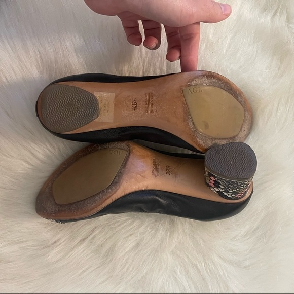 ATTILIO Giusti Leombruni AGL black snake print heels - Picture 6 of 6